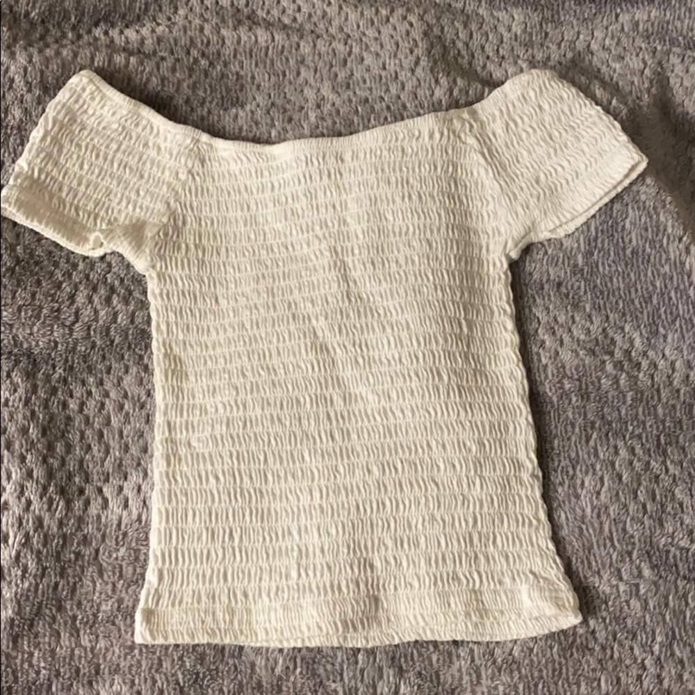 off the shoulder white top